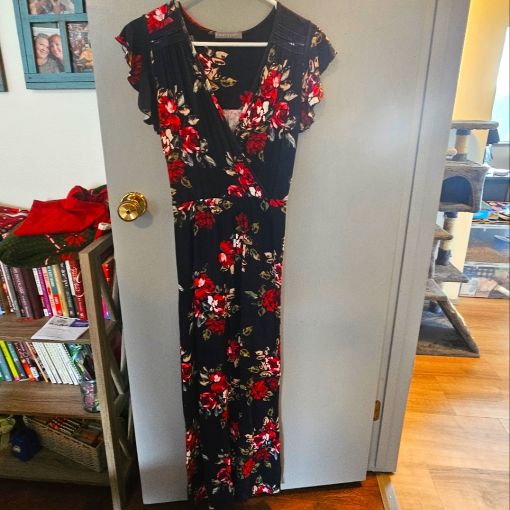 Floral Print Dress, Size Medium